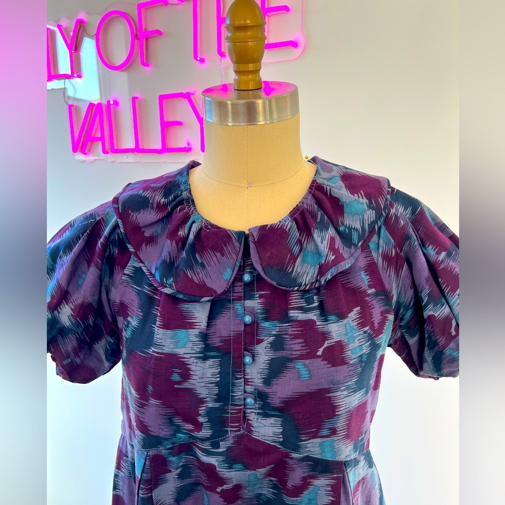 Marc by MJ puff sleeve ikat print dress